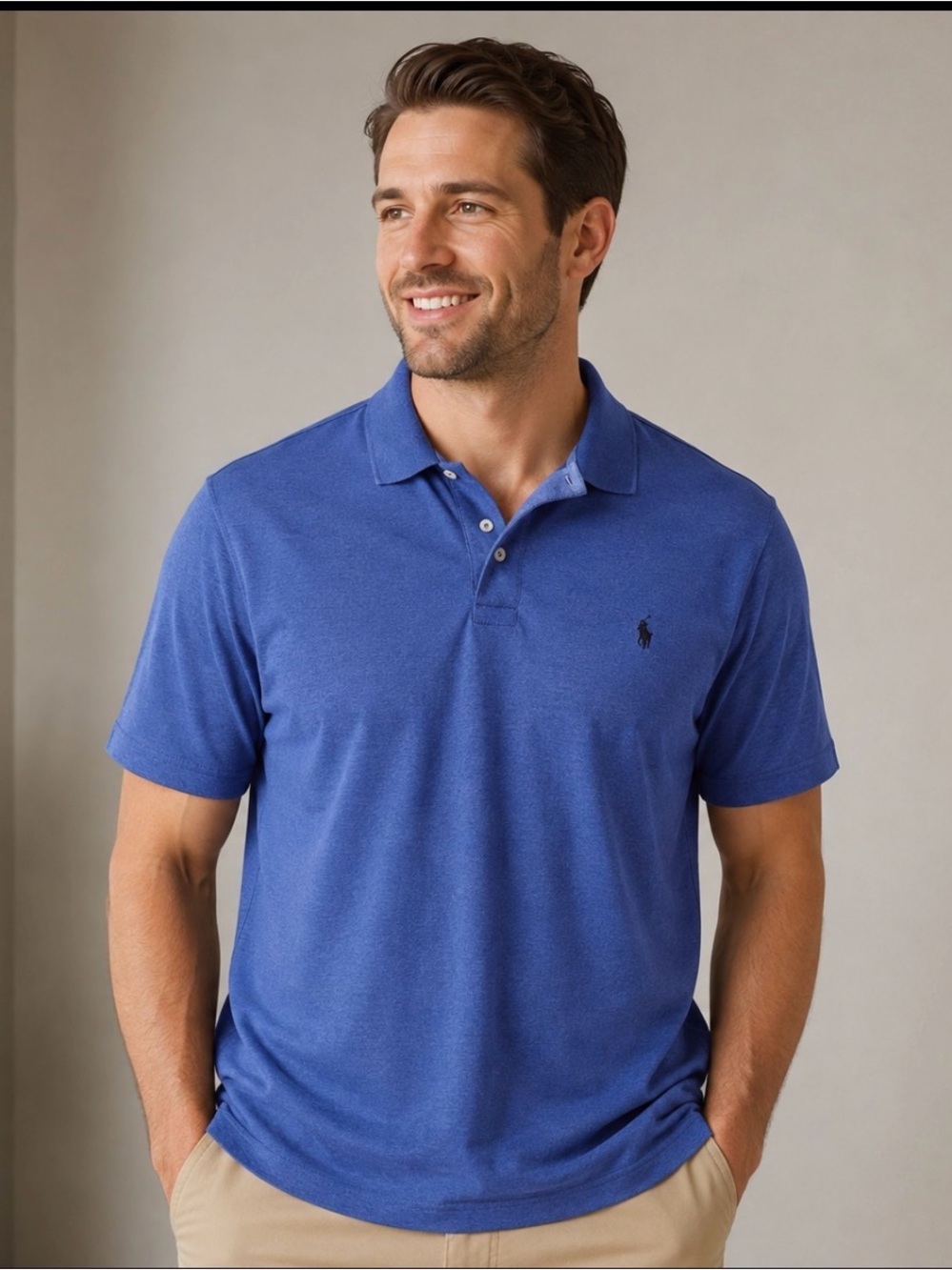 Polo Ralph Lauren Performance Golf Shirt Mens XL Blue Heather Short Sleeve Polo